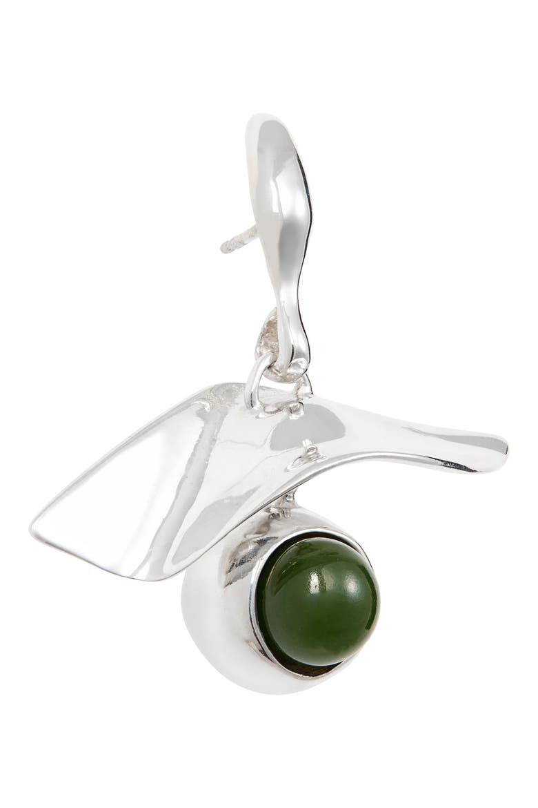 Gaze Semiprecious Stone Drop Earrings, Alternate, color, STERLING SILVER / JADE