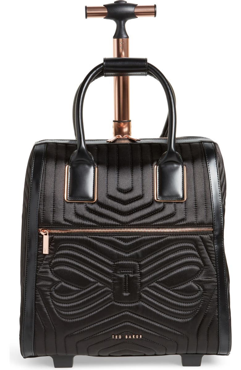 Ted Baker London Anisee Quilted Wheeled Travel Bag, Main, color,