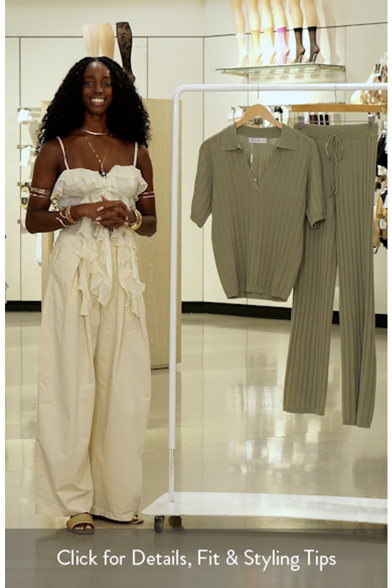 Yulissa Rib Polo Top & Wide Leg Pants video