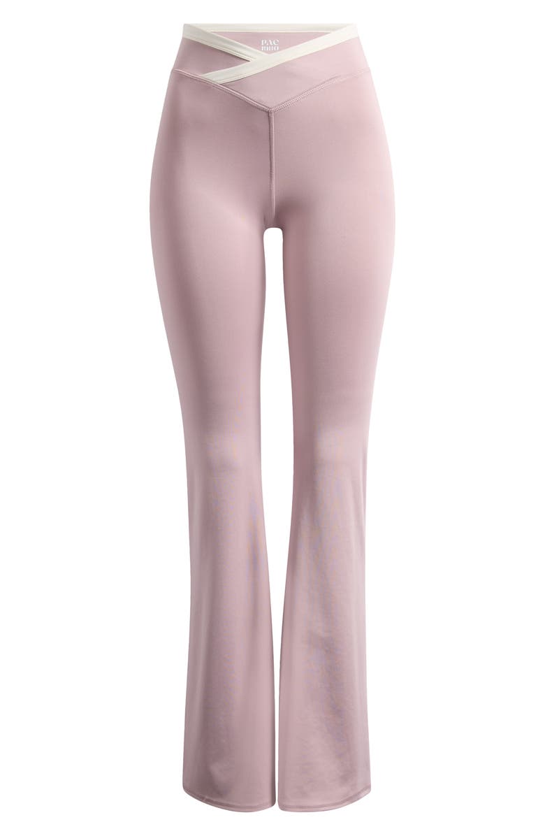 PacSun Contrast Crossover Flare Leggings, Alternate, color, Quail