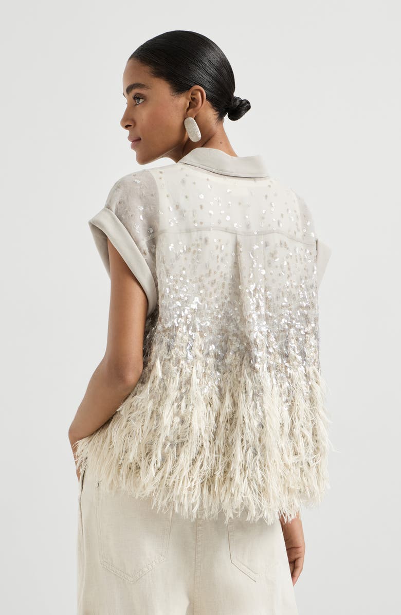 Brunello Cucinelli Dazzling dégradé shirt, Alternate, color, Silver