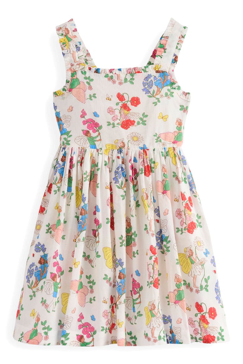 Kids' Luna Ruffle Strap Sundress, Main, color, IVORY MULTI FLOWER FAIRY