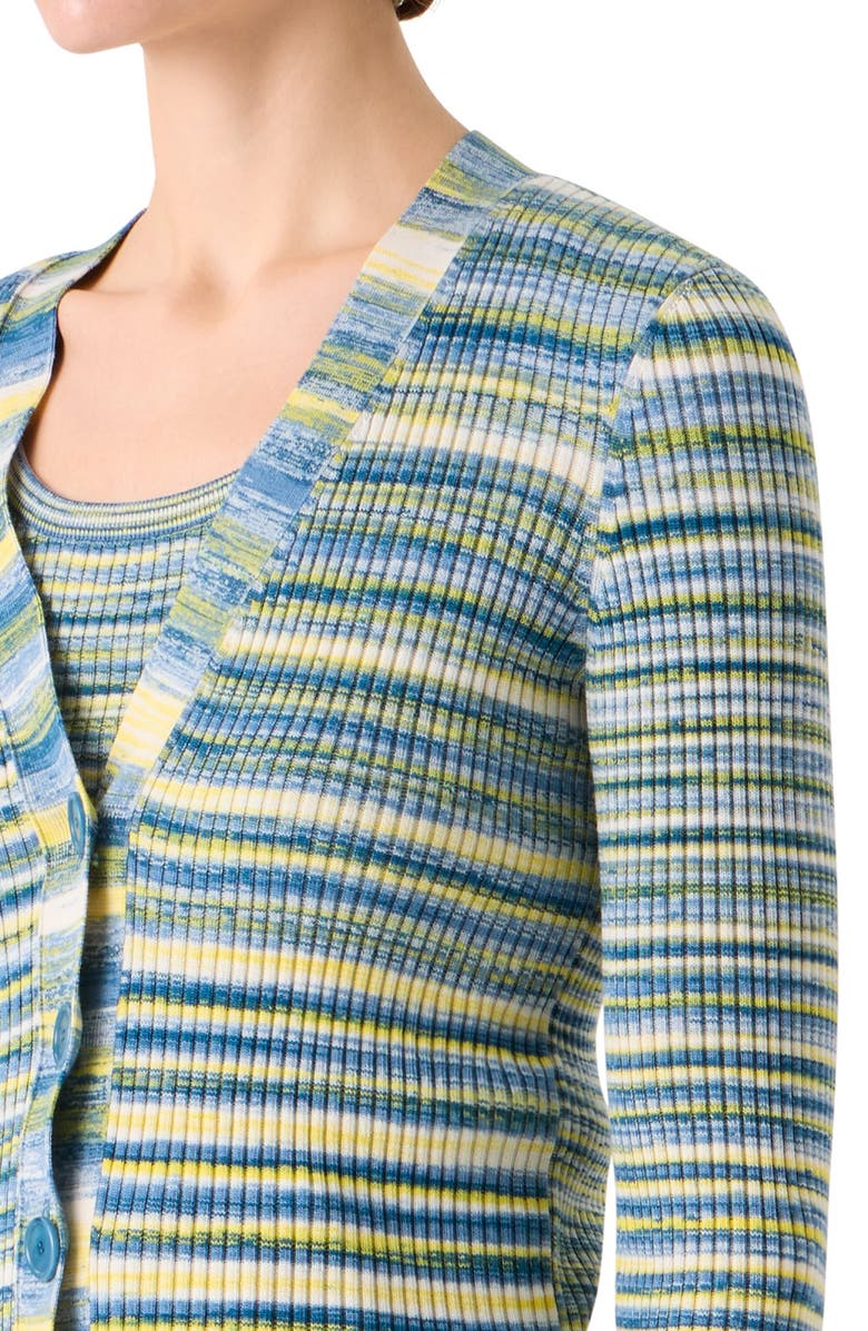 Akris punto Space Dye Merino Wool Cardgian, Alternate, color, Sky Blue-Multi