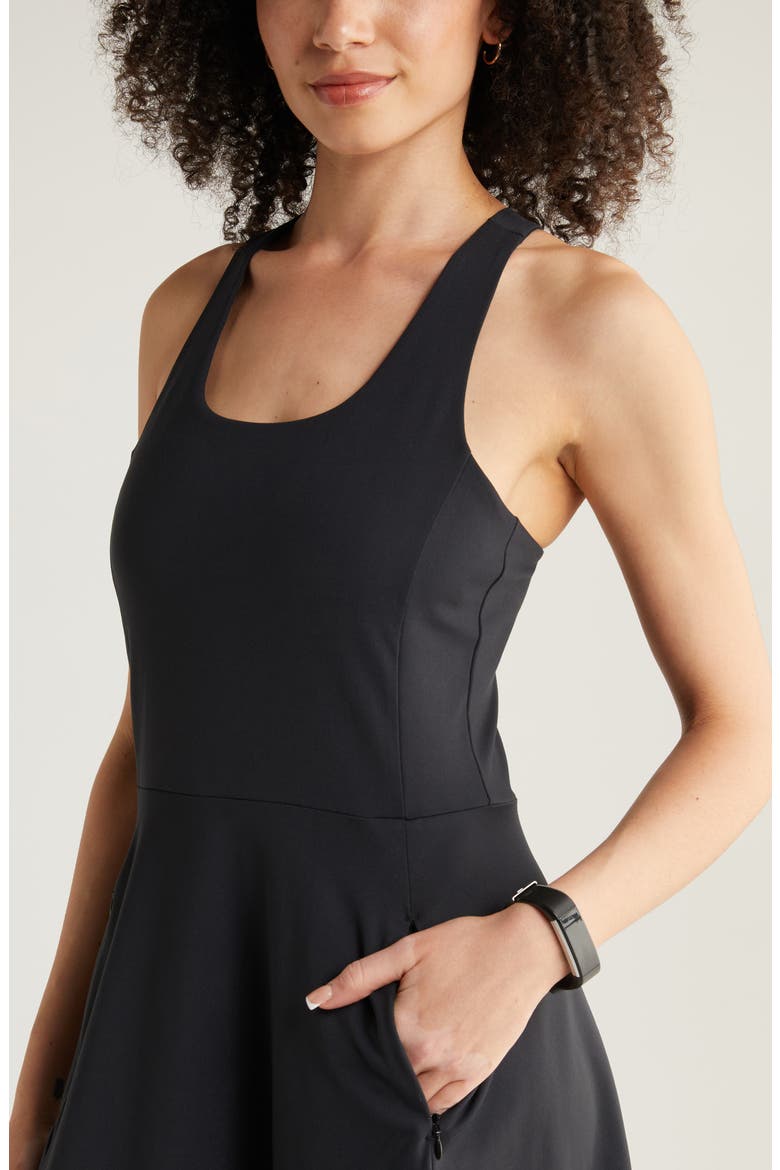 Daybreak Cross Back Tennis Dress, Alternate, color, BLACK