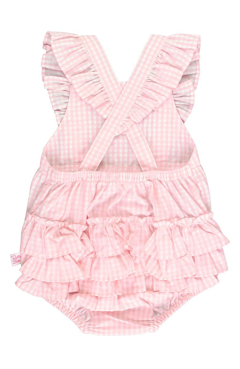 RuffleButts Kids' Pinafore X-Back Romper, Alternate, color,