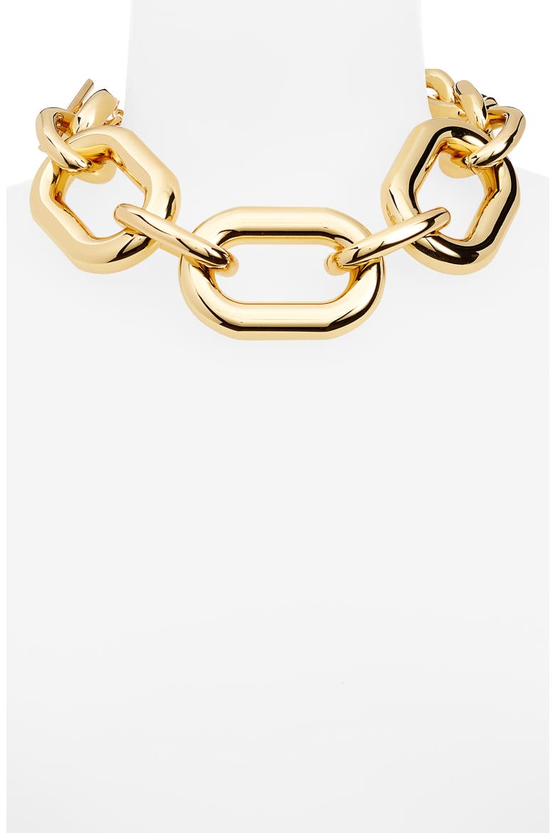 XL Link Collar Necklace, Alternate, color, GOLD