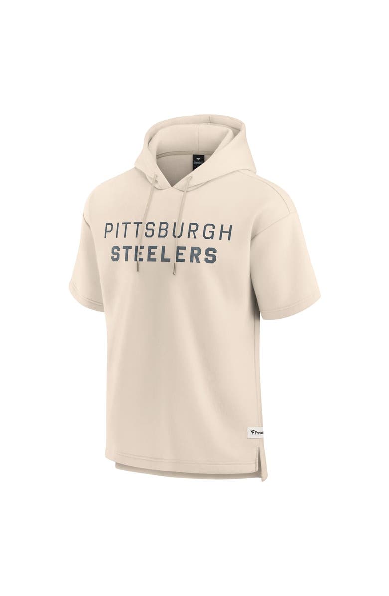 FANATICS Men's Fanatics Cream Pittsburgh Steelers Elements Future Ground Lettering Short Sleeve Pullover Hoodie, Alternate, color, Cream
