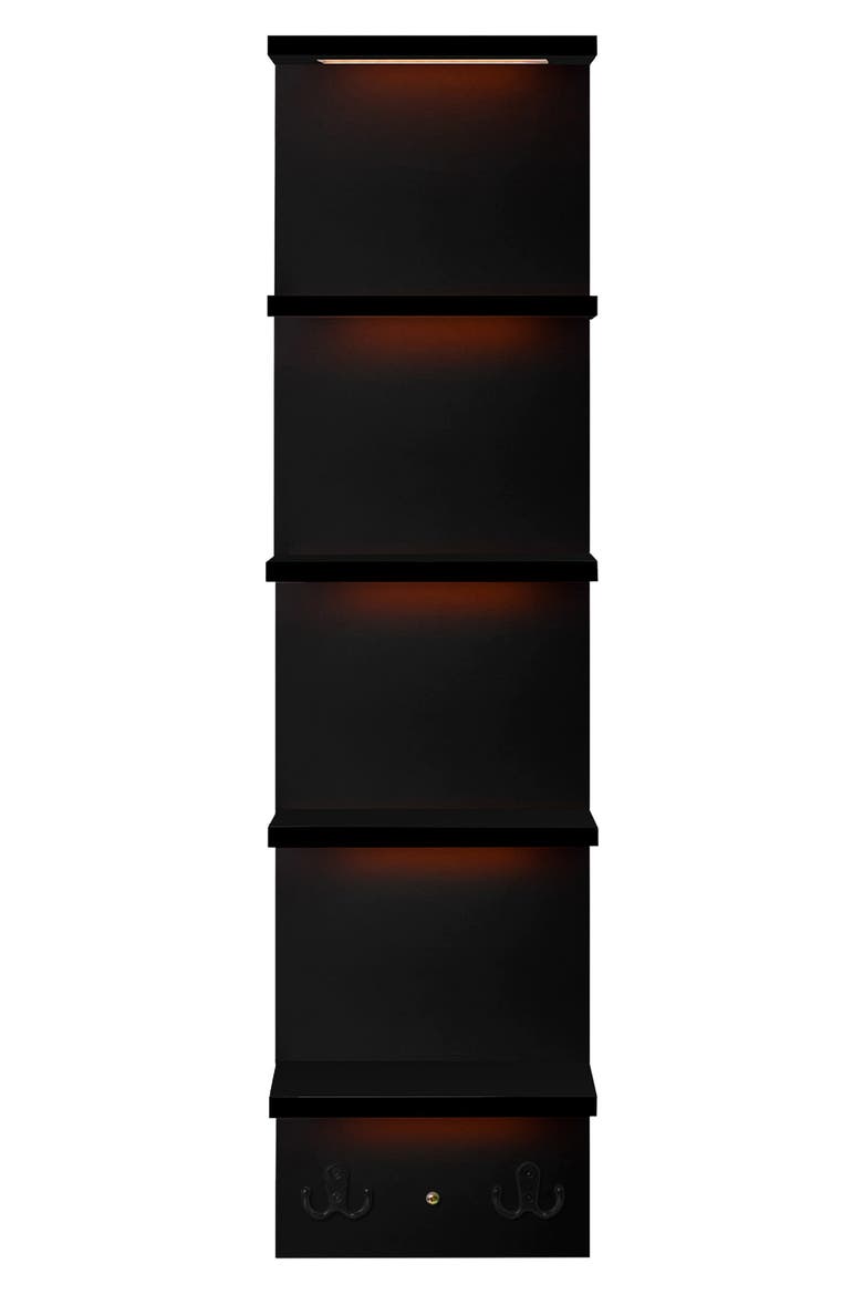 5-Tier Wall Mounted Floating Shelf, Alternate, color, BLACK