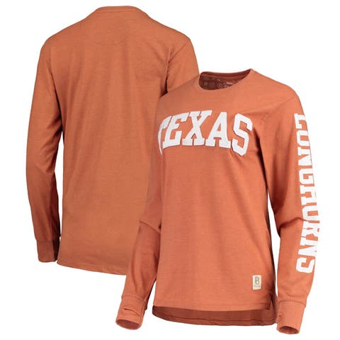 Women's Pressbox Heathered Texas Orange Texas Longhorns Two-Hit Canyon Long Sleeve T-Shirt