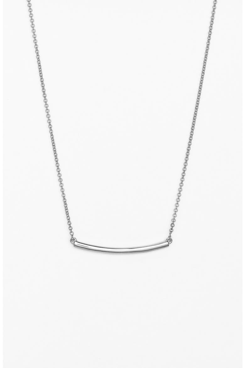 14K Gold Bar Pendant Necklace, Main, color, WHITE GOLD