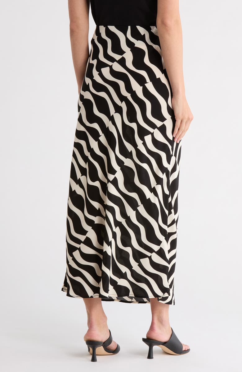 Muse Bias-Cut Maxi Skirt, Alternate, color, Ecru/ Black Waves