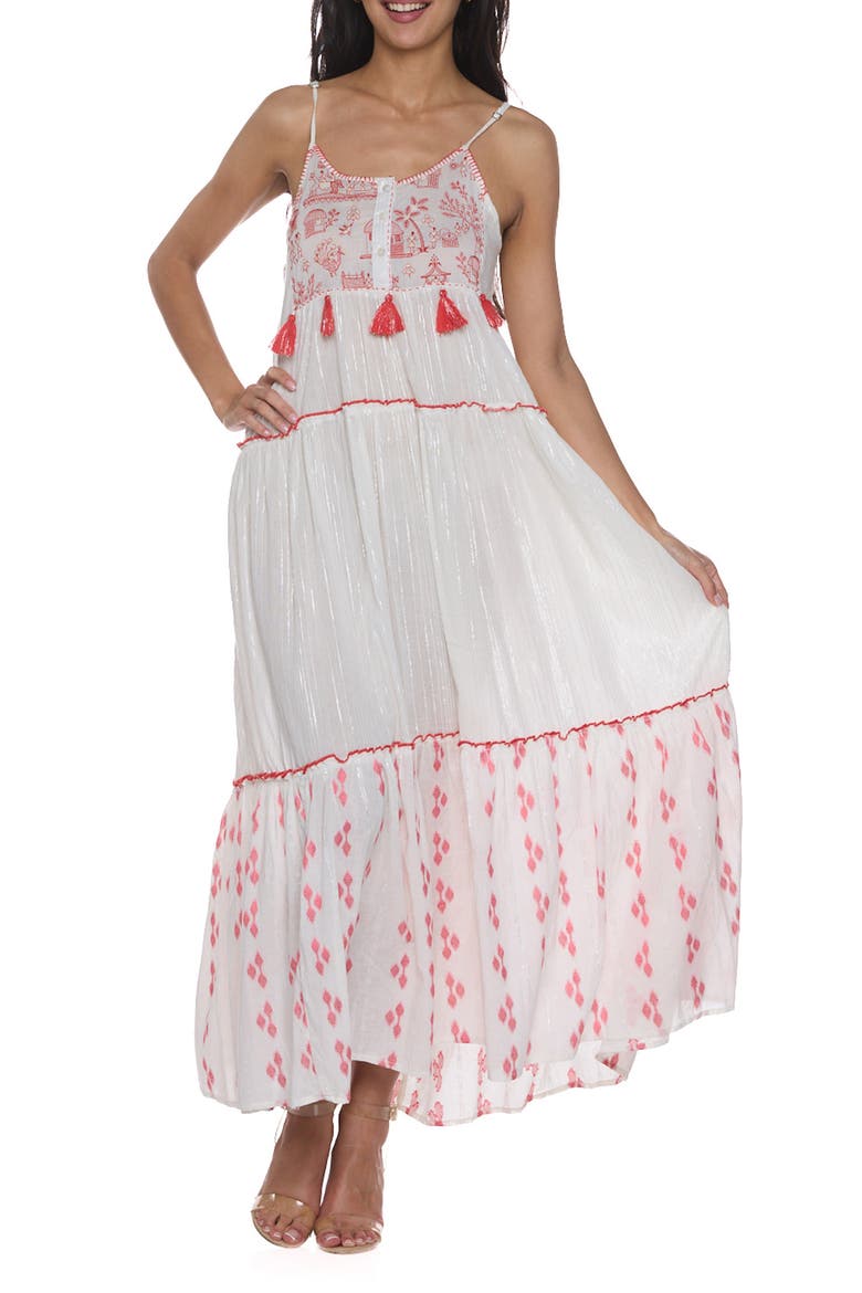 Embellished Maxi Dress, Main, color, WHITE