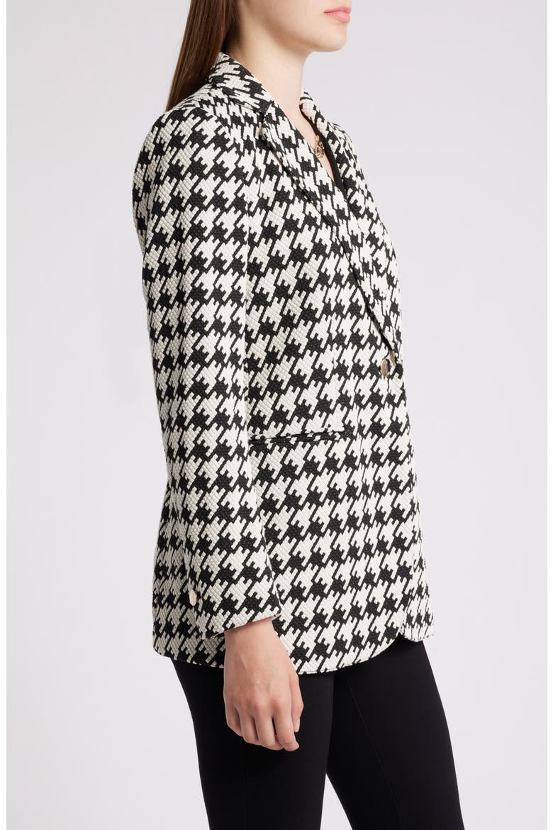 Houndstooth Jacquard One-Button Blazer, Alternate, color, ANNE WHITE/ ANNE BLACK
