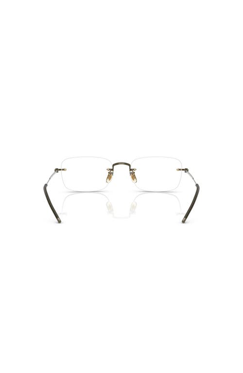 Oliver Peoples 53mm Rectangle Optical Glasses In Metallic
