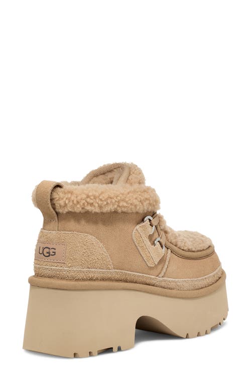 Ugg ® Classic New Heights Genuine Shearling Lace-up Bootie In Sand