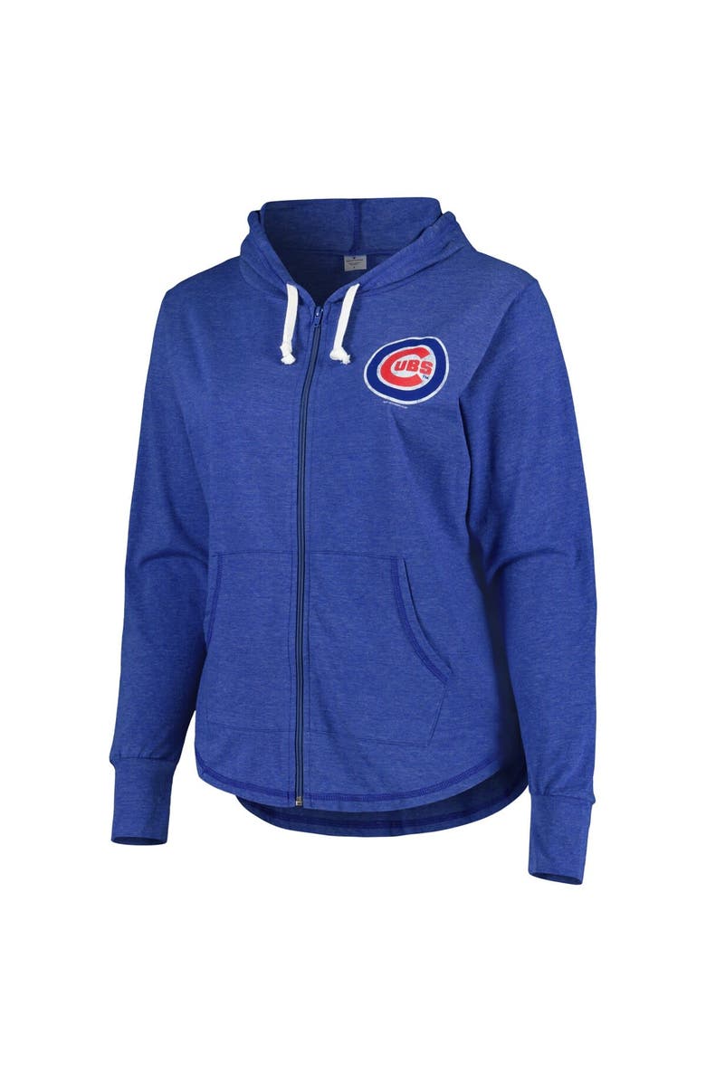 SOFT AS A GRAPE Women's Soft as a Grape Royal Chicago Cubs Plus Size Full-Zip Lightweight Hoodie Top, Alternate, color, 