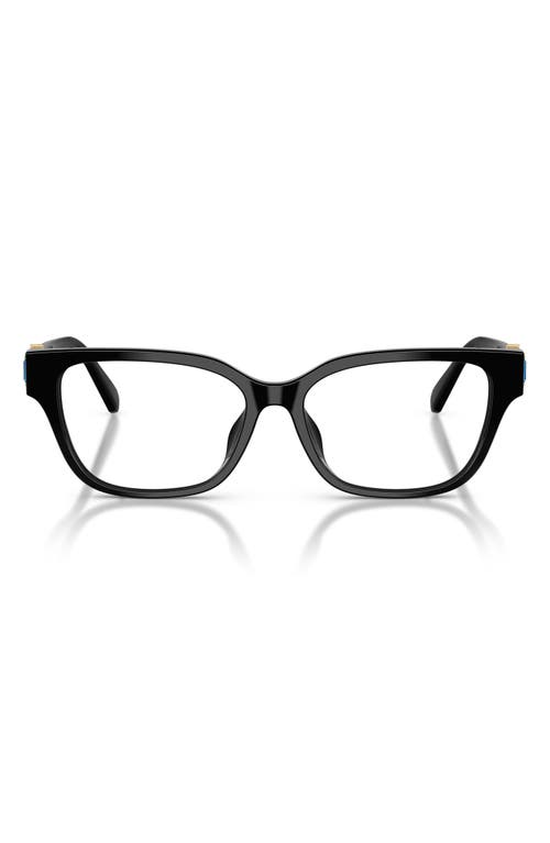 Swarovski 54mm Crystal Embellished Pillow Optical Glasses In Black