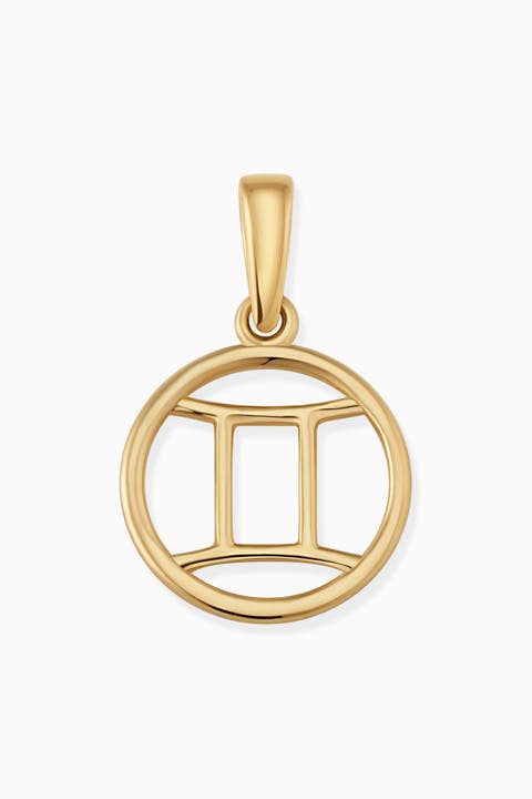 14K Yellow Gold Zodiac Pendant Charm