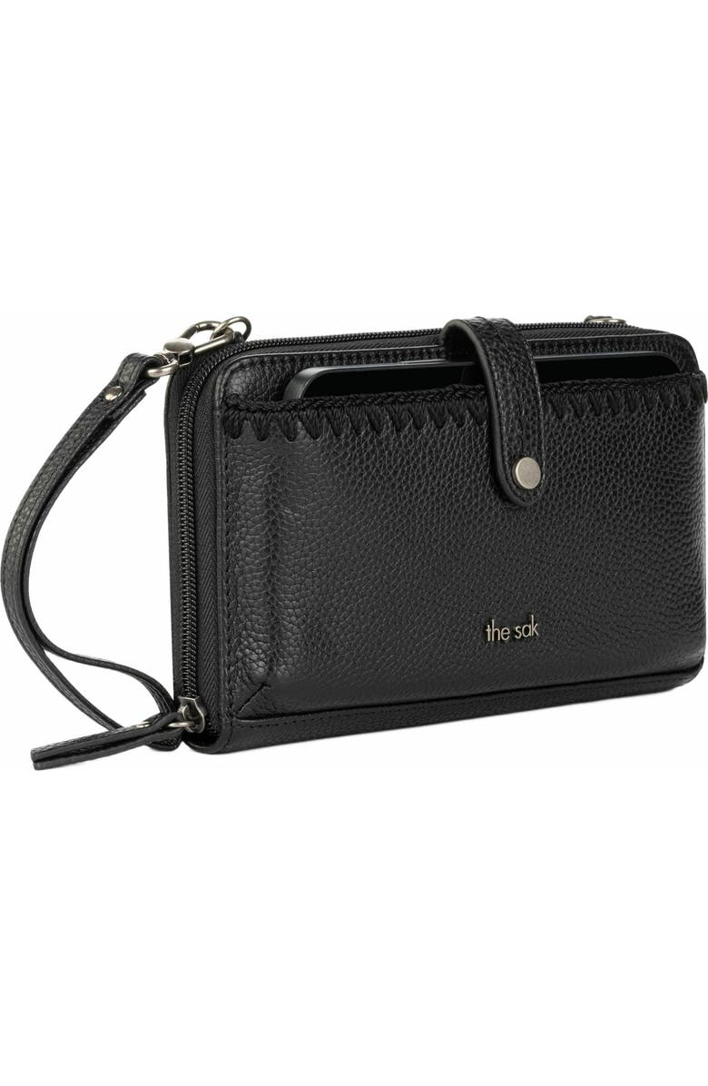 The Sak Iris Smartphone Crossbody Bag, Alternate, color, Black Leather