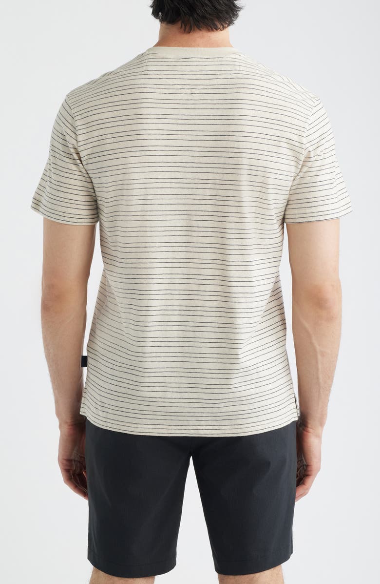 34 Heritage Pinstripe Cotton & Linen Henley, Alternate, color, Beige