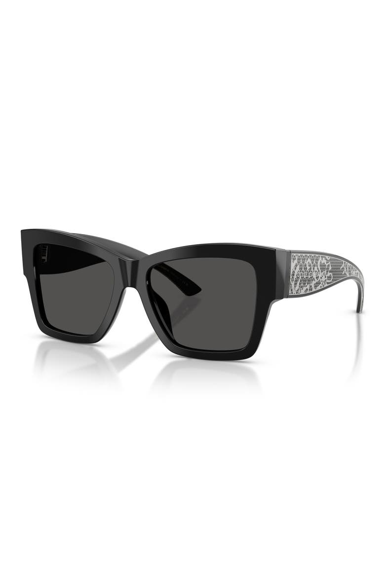 55mm Square Sunglasses, Alternate, color, BLACK / DARK GREY