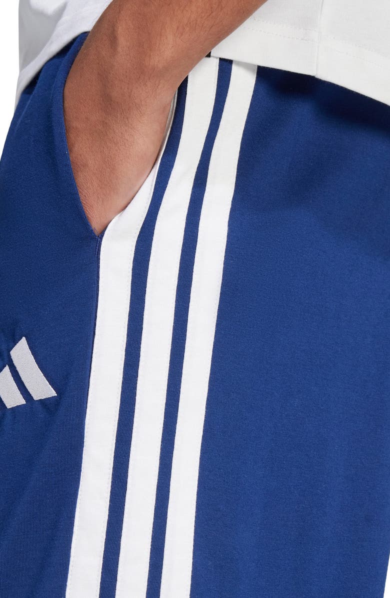 adidas Essentials 3-Stripes Fleece Shorts, Alternate, color, Dark Blue/ White
