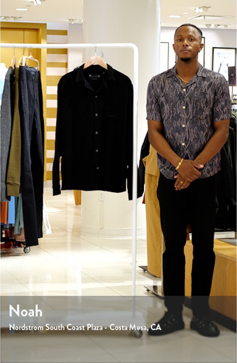 Cudi Textured Long Sleeve Camp Shirt, sales video thumbnail