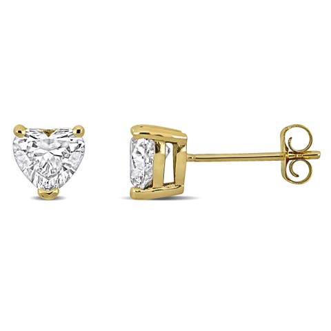 Lab-Grown Diamond Heart Stud Earrings 14k