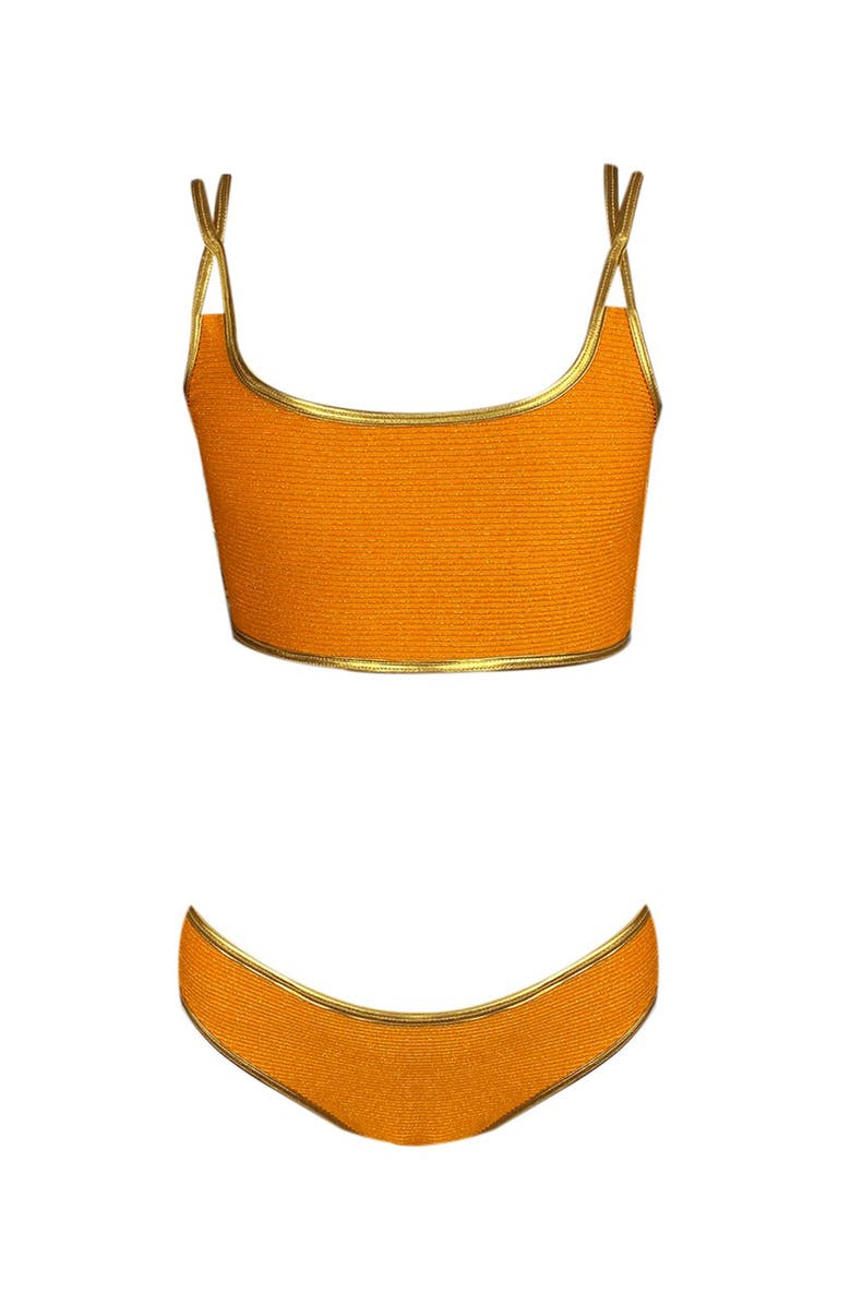 NESSI BYRD Kids' Cross Straps Two-Piece Bikini, Main, color, Orange