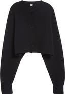TOTEME Oversize Crop Wool Cardigan