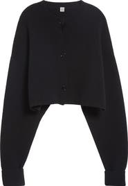 TOTEME Oversize Crop Wool Cardigan