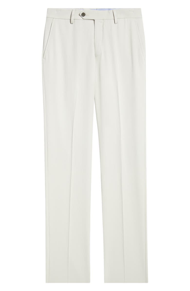 Berle Flat Front Worsted Wool Gabardine Pants, Alternate, color, Stone