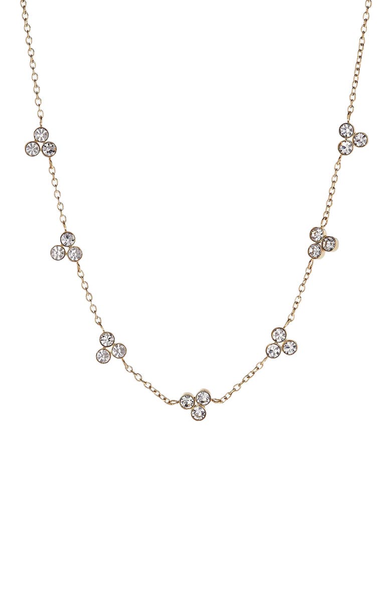 Alex and Ani Triple Stone Stationed Necklace, Main, color, Gold