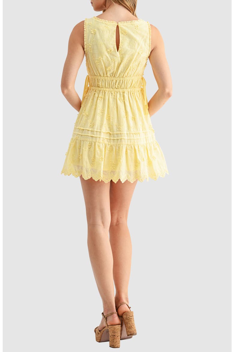 3D Floral Embroidered Minidress, Alternate, color, BUTTER YELLOW