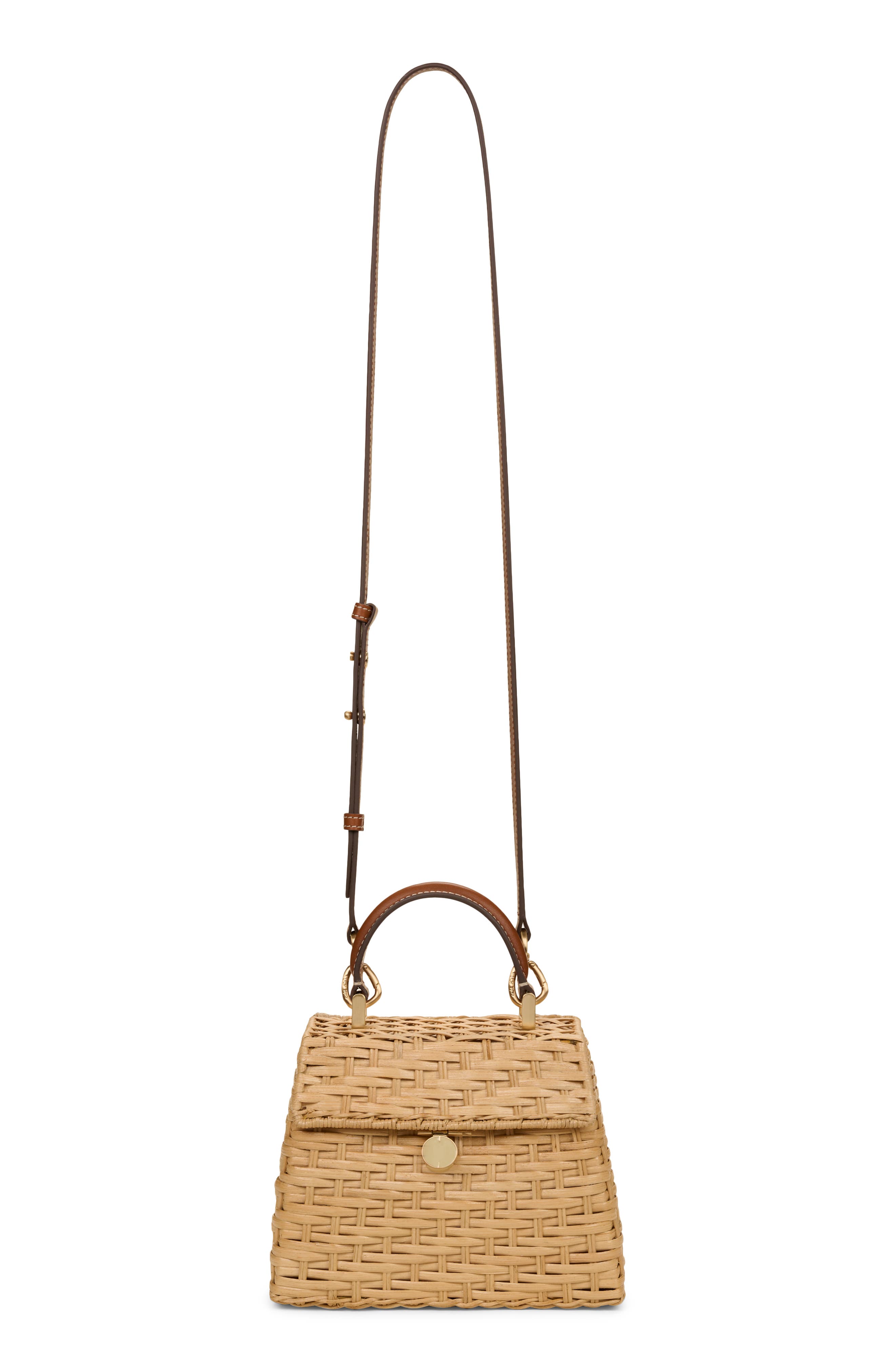 Cult Gaia Sybil Woven Rattan Top Handle Bag, Alternate, color, 
