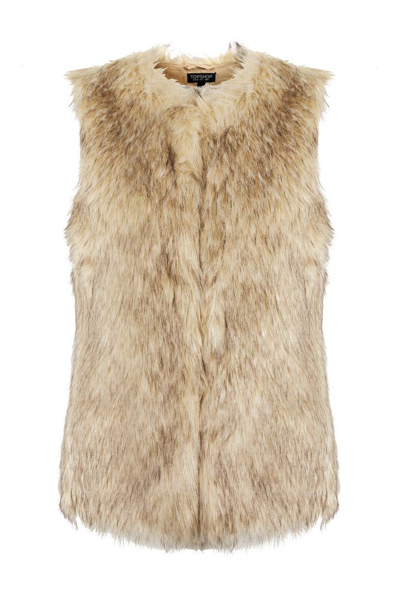 Kendall Faux Fur Jacket, Alternate, color, BEIGE MULTI