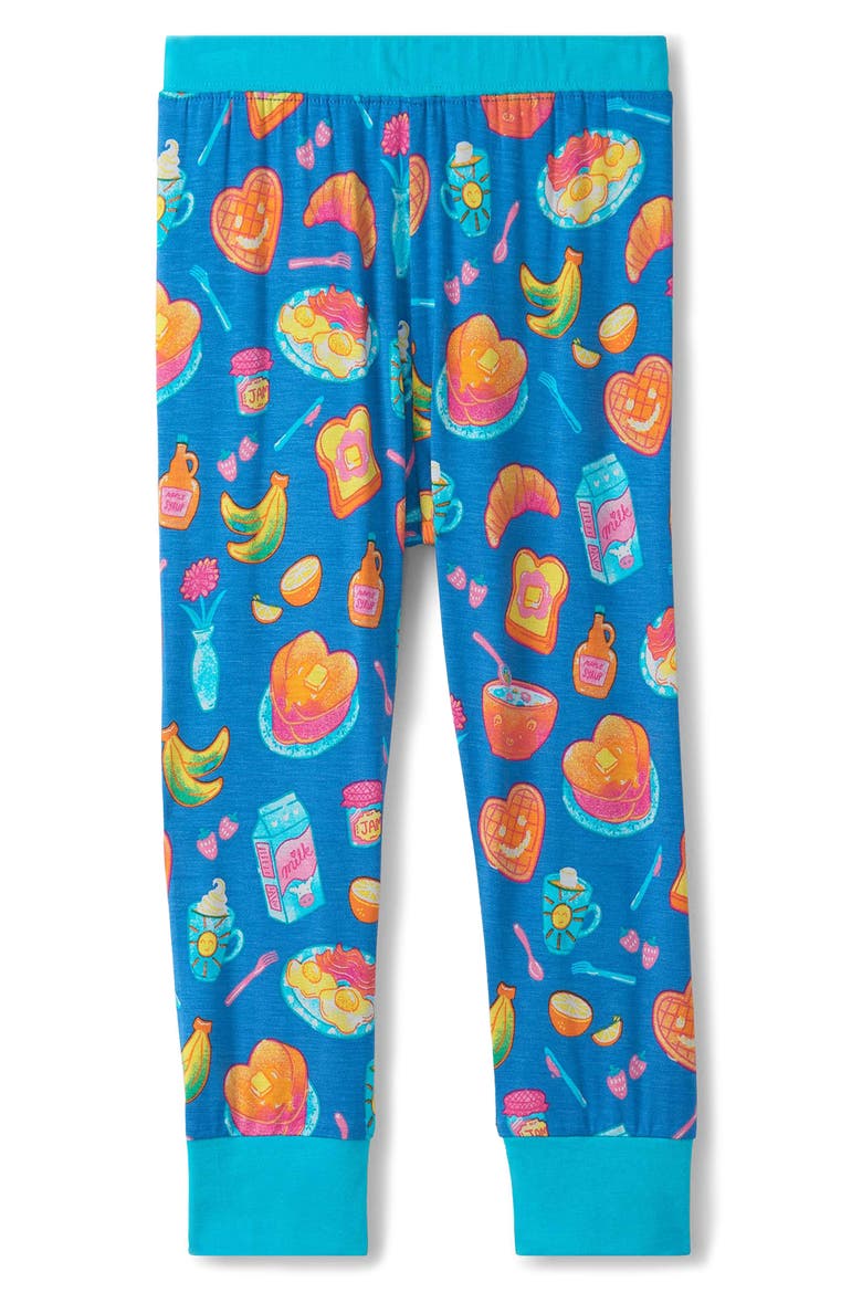 Kids' Breakfast Fitted Two-Piece Pajamas, Alternate, color, STAR SAPPHIRE