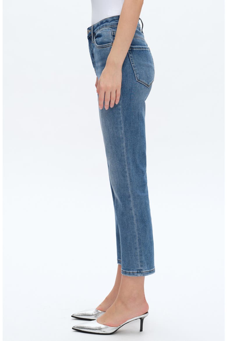 High Waist Ankle Straight Leg Jeans, Alternate, color, DARK BLUEDNU