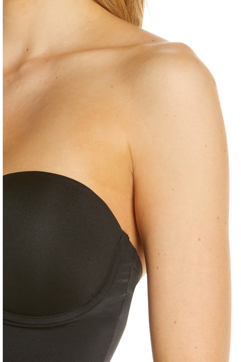 Underwire Plunge Convertible Strapless Bodysuit, Alternate, color, BLACK