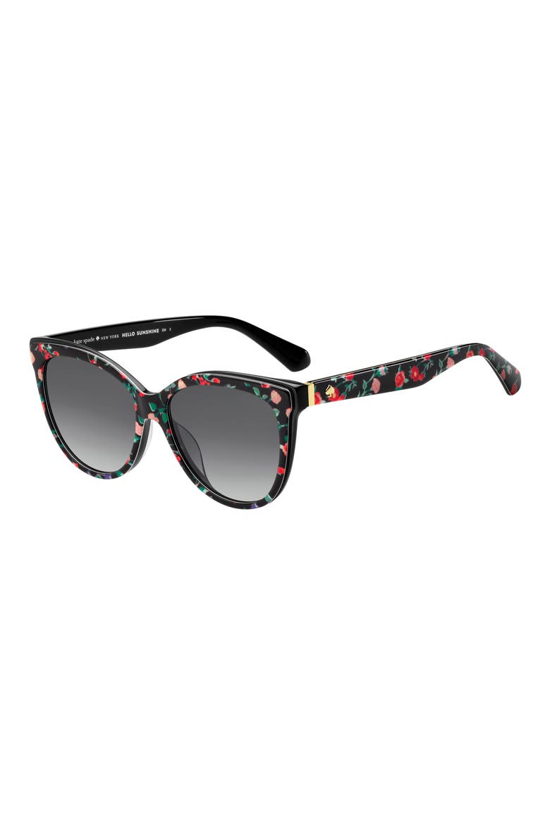 Daesha 56mm Gradient Cat Eye Sunglasses, Alternate, color, PATTERN BLACK/ DARK GREY SF