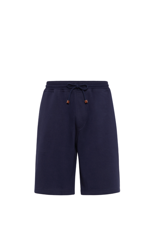 Brunello Cucinelli French Terry Bermuda Shorts In Cobalt