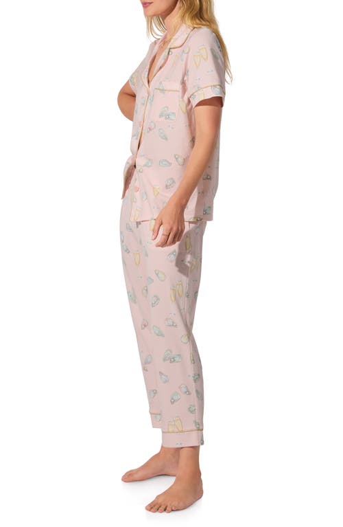Bedhead Pajamas Print Jersey Crop Pajamas In Pink