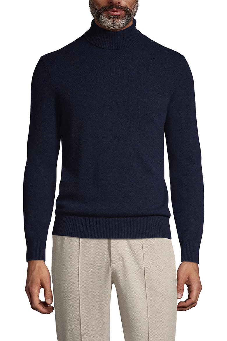 Fine Gauge Cashmere Turtleneck Sweater, Alternate, color, Radiant Navy
