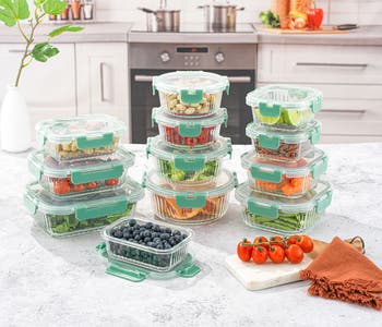 24-Piece Glass Food Storage Containers with Airtight Lids