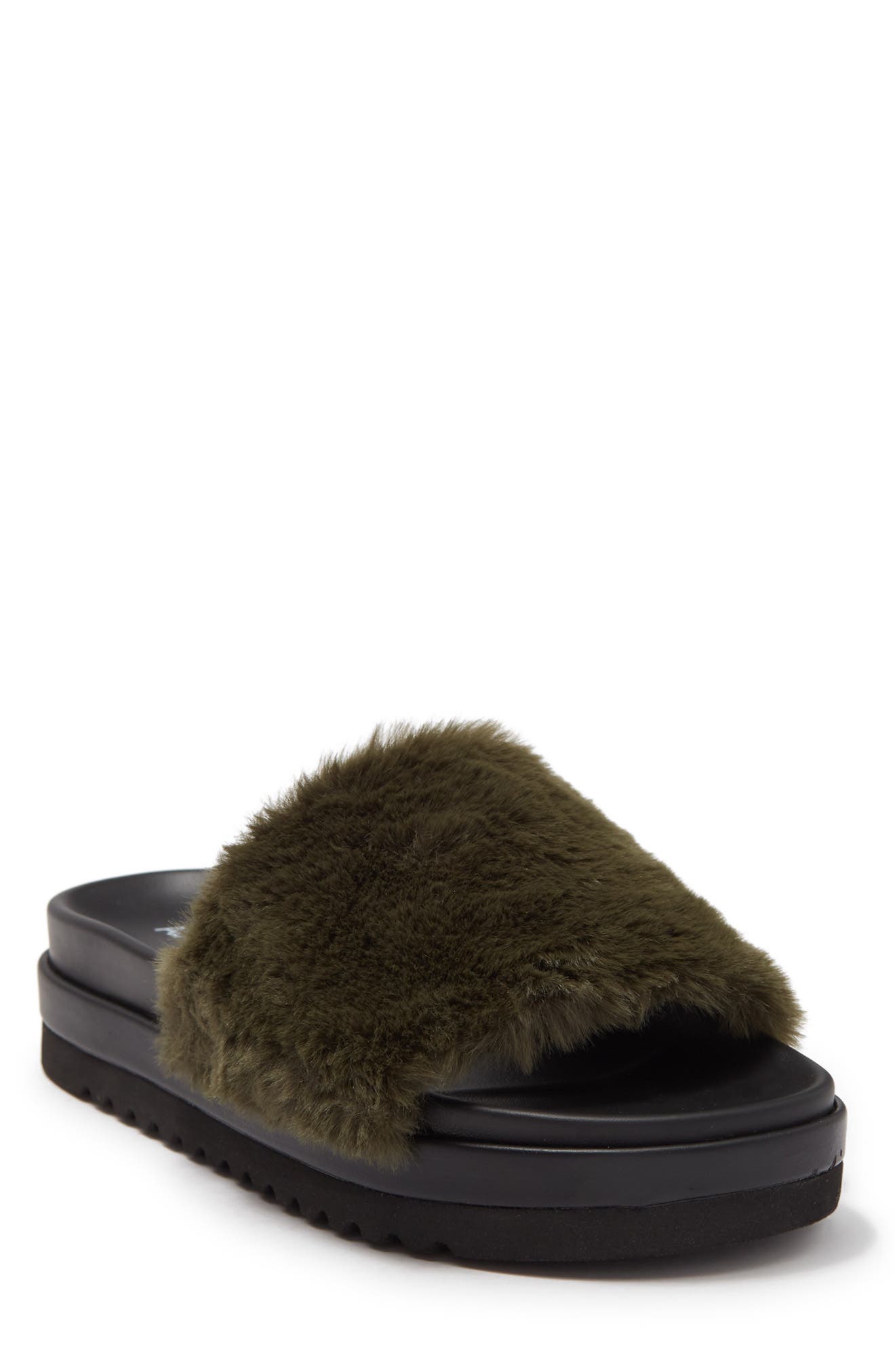 Abound Jane Faux Fur Platform Slide Sandal, Main, color, 