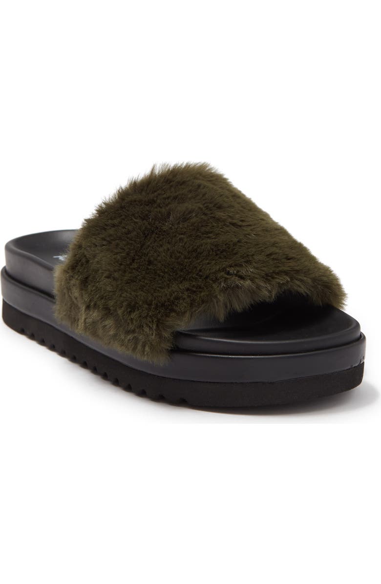 Abound Jane Faux Fur Platform Slide Sandal, Main, color,