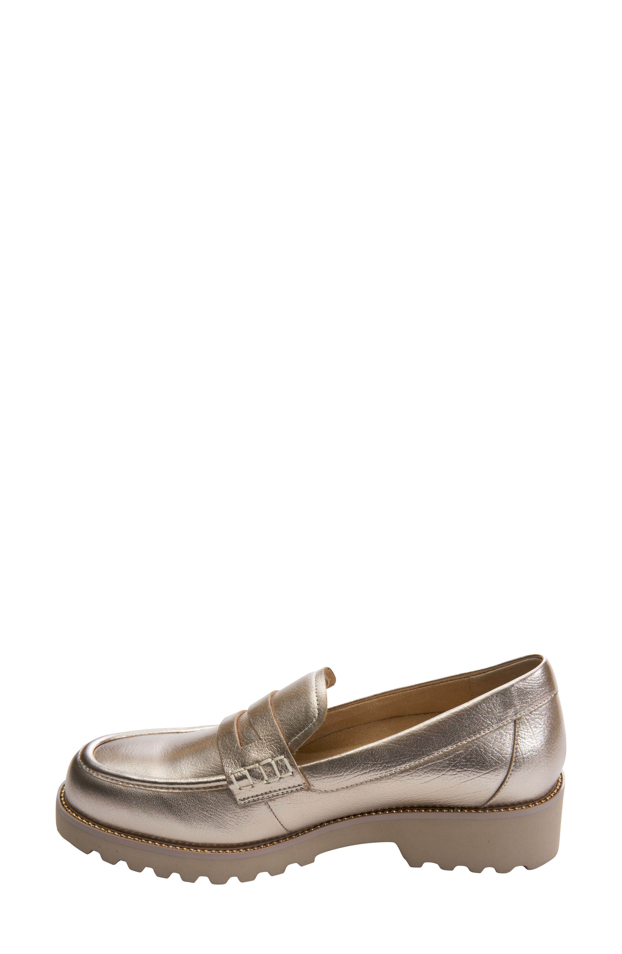Zayna Water Resistant Penny Loafer, Alternate, color, SHELL
