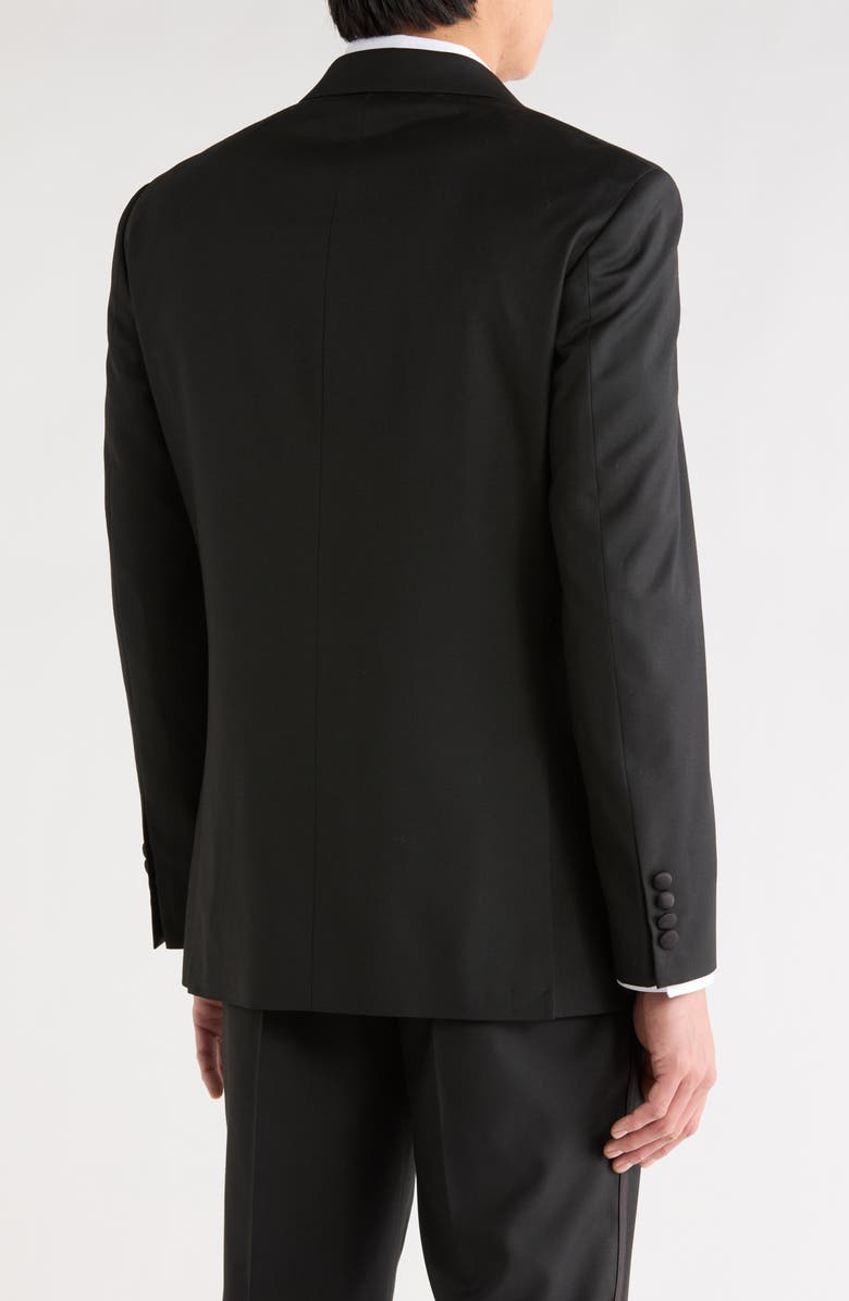 NORDSTROM RACK Two Button Trim Fit Tuxedo Jacket, Alternate, color, Black Rock