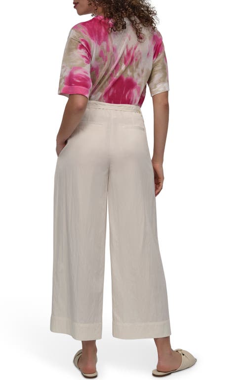 Dkny Tie Front Twill Pants In Neutral