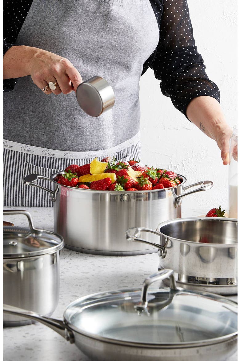 iconiX™ 10-Piece Cookware Set, Alternate, color, SILVER